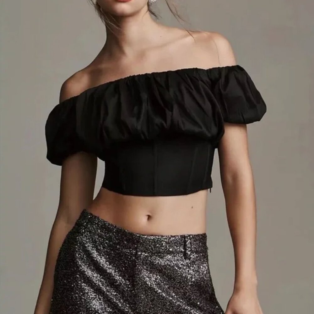 Maeve Black Off-Shoulder Blouse
